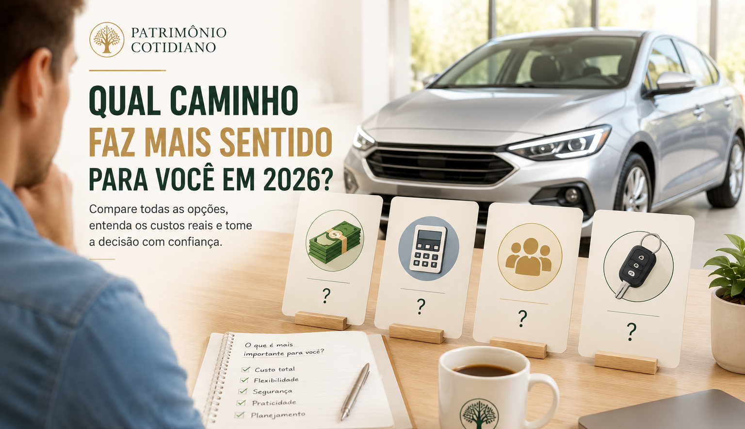 Qual a melhor forma de trocar de carro em 2026: consórcio, financiamento ou assinatura?