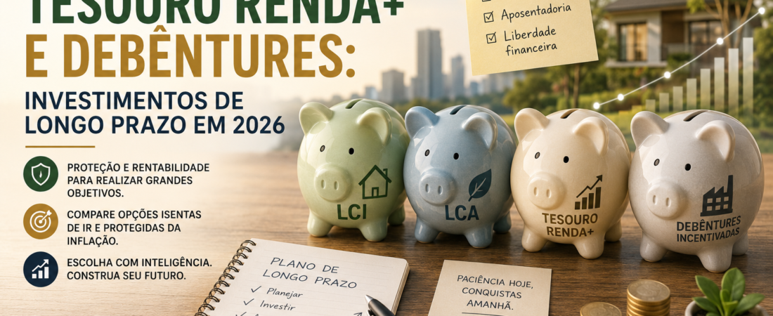 LCI, LCA, Tesouro Renda+ e debêntures: investimentos de longo prazo em 2026