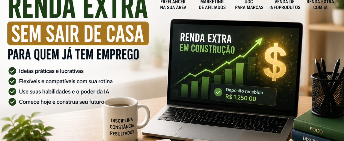 5 formas de renda extra sem sair de casa para quem já tem emprego